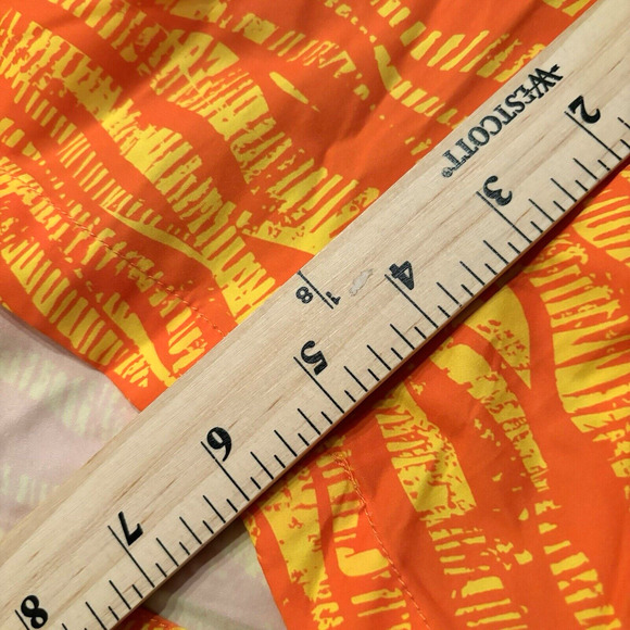 Psycho Bunny Men's Neon Red Orange Wavy Print Foley Graphic Swim Trunks XXXL - Picture 7 of 11